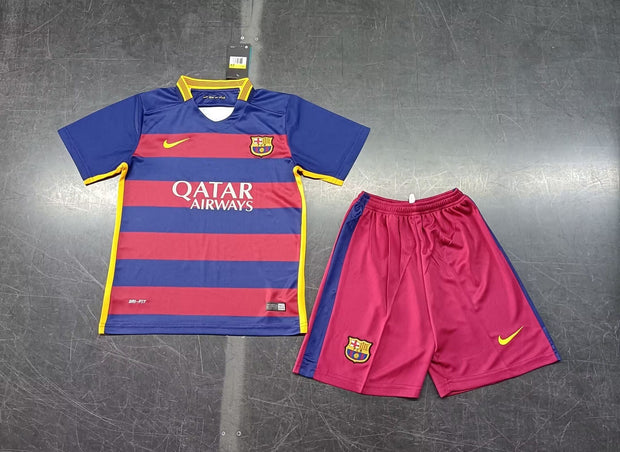 Barça Home 15/16 Kids Retro Kit (Includes Shorts)