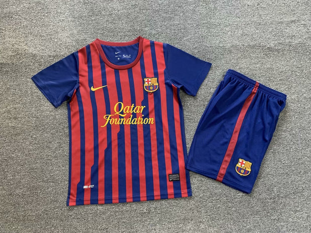 Barça Home 11/12 Kids Retro Kit (Includes Shorts)