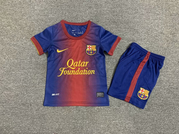 Barça Home 12/13 Kids Retro Kit (Includes Shorts)