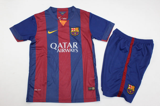 Barça Home 14/15 Kids Retro Kit (Includes Shorts)
