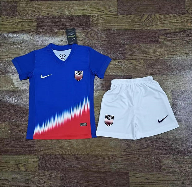 USA USMNT 2024 Kids Away Jersey (includes shorts)