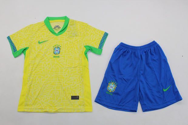 Brazil Home 2024 Kids Kit (includes shorts)