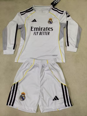 R. Madrid Home 25/26 Long Sleeve Kids Kit (Includes Shorts)