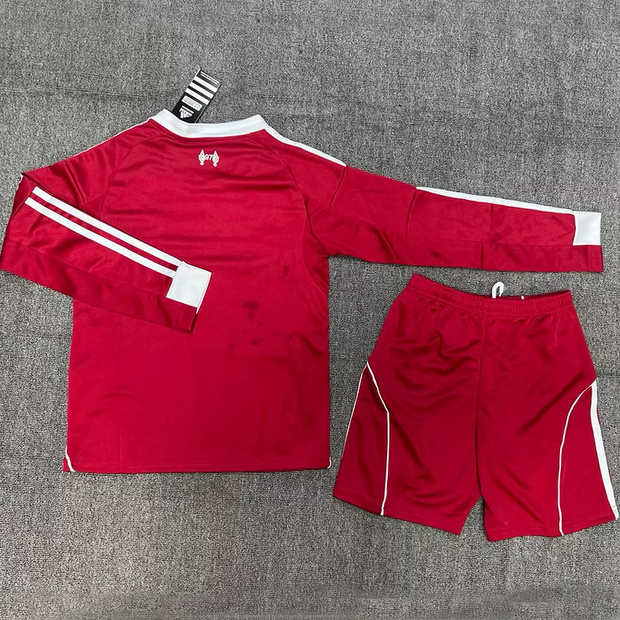 Liverpool Home 25/26 Long Sleeve Kids Kit (Includes Shorts)
